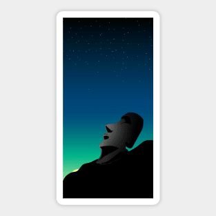 Moai Sunset Sticker